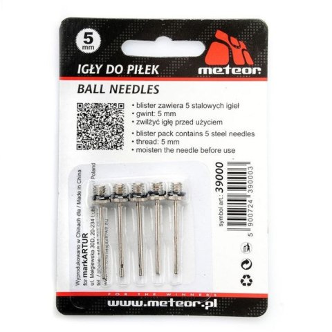 Igły do piłek Meteor 5mm 39000 Igły do piłek Meteor 5mm 39000