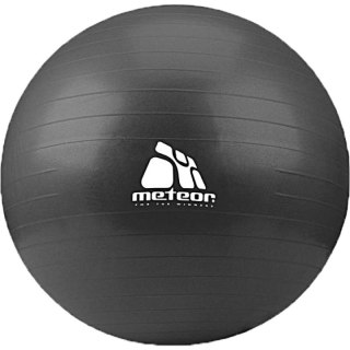 Piłka gimnastyczna Meteor 75 cm z pompką czarna 31134