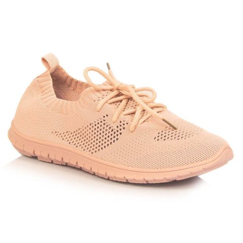 Buty sportowe ażurowe News W EVE211D pudrowy róż