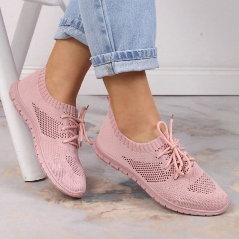 Buty sportowe ażurowe News W EVE211D pudrowy róż