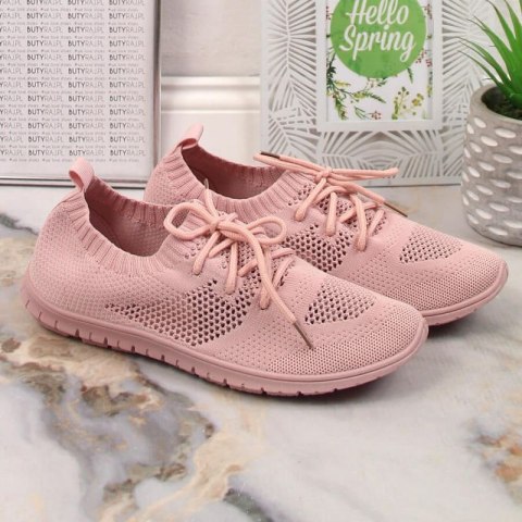 Buty sportowe ażurowe News W EVE211D pudrowy róż