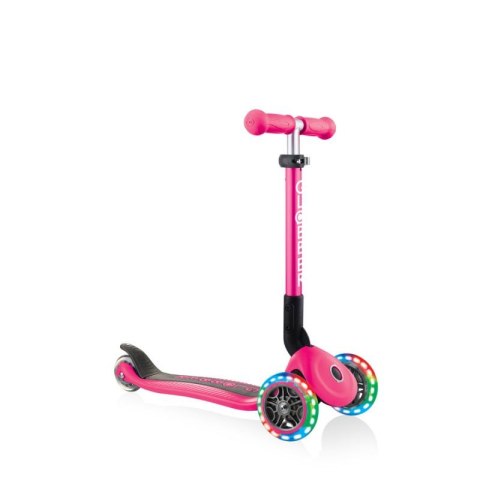 Hulajnoga 3-kołowa Globber Foldable Lights Fuchsia Jr 437-110