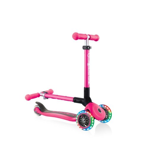 Hulajnoga 3-kołowa Globber Foldable Lights Fuchsia Jr 437-110