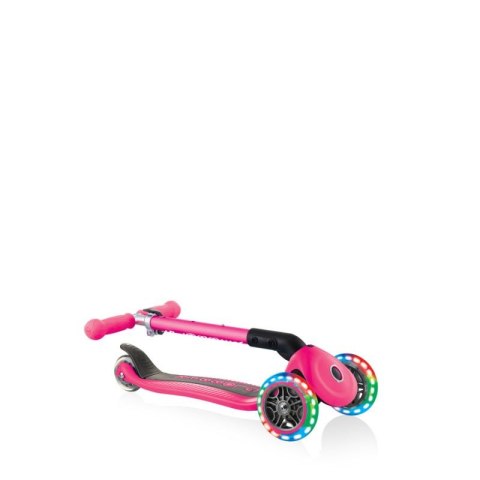Hulajnoga 3-kołowa Globber Foldable Lights Fuchsia Jr 437-110