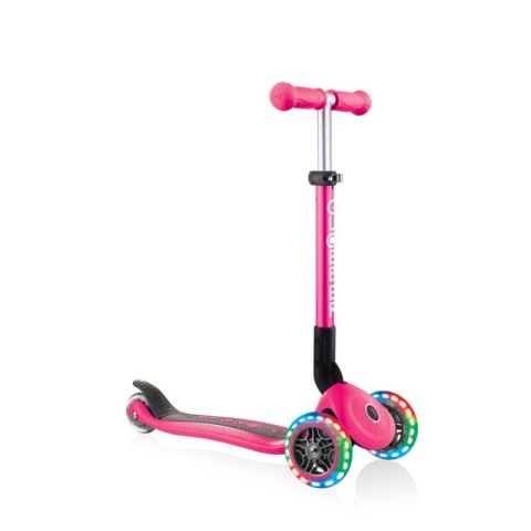 Hulajnoga 3-kołowa Globber Foldable Lights Fuchsia Jr 437-110