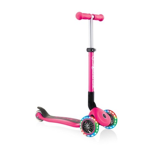 Hulajnoga 3-kołowa Globber Foldable Lights Fuchsia Jr 437-110