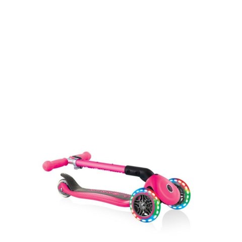 Hulajnoga 3-kołowa Globber Foldable Lights Fuchsia Jr 437-110