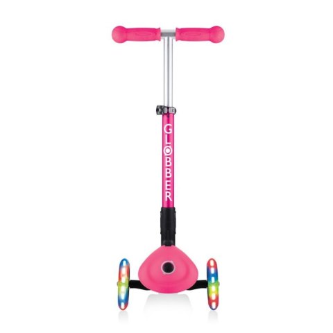 Hulajnoga 3-kołowa Globber Foldable Lights Fuchsia Jr 437-110