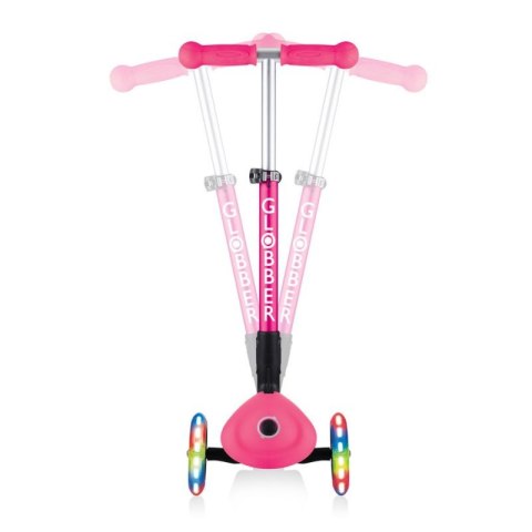 Hulajnoga 3-kołowa Globber Foldable Lights Fuchsia Jr 437-110