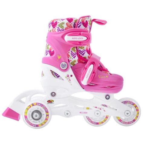 Wrotki-rolki-łyżwy regulowane Smj sport Combo Hearts 3w1 Led Jr HS-TNK-000011510