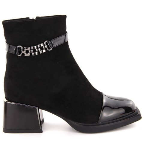 Botki D&A S.Barski na ozdobnym obcasie Premium Collection W MR880-018 OLI269A