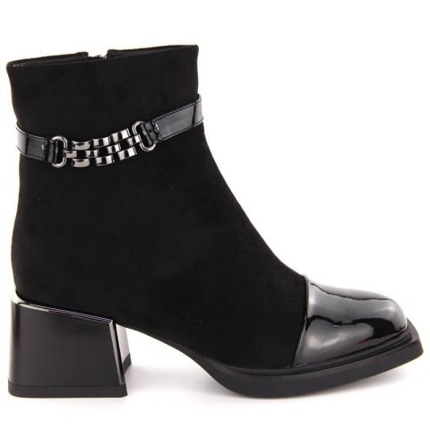 Botki D&A S.Barski na ozdobnym obcasie Premium Collection W MR880-018 OLI269A