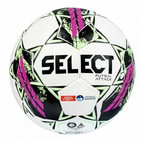Piłka halowa SELECT Futsal Attack FOGO Ekstraklasa biała Piłka halowa SELECT Futsal Attack FOGO Ekstraklasa biała