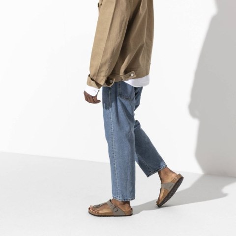 Japonki damskie Birkenstock Gizeh Stone Birko-Flor narrow na wąską stopę szare (0043393)