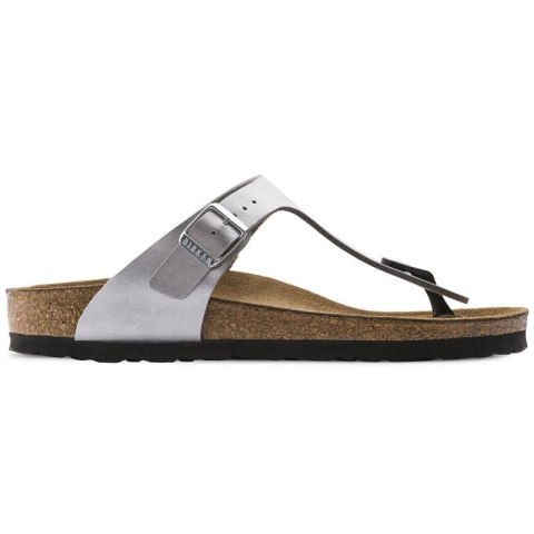 Japonki damskie srebrne Birkenstock Gizeh Birko-Flor narrow wąskie (0043853)