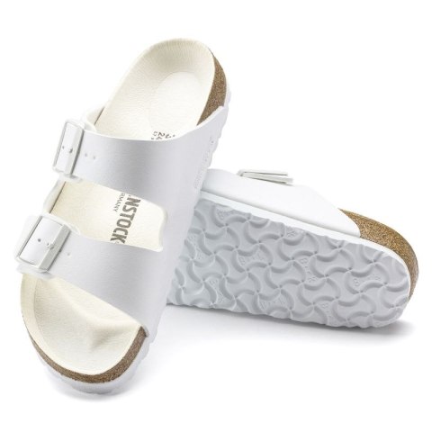 Klapki damskie/męskie Birkenstock Arizona Birko-Flor Regular na szeroką stopę na lato białe (1019061)