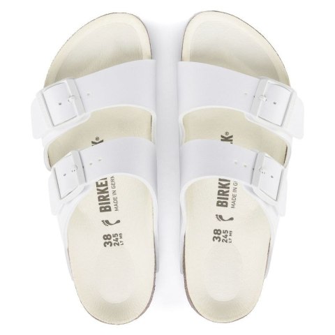 Klapki damskie/męskie Birkenstock Arizona Birko-Flor Regular na szeroką stopę na lato białe (1019061)