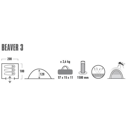Namiot High Peak Beaver 3 czarny 10320 Namiot High Peak Beaver 3 czarny 10320