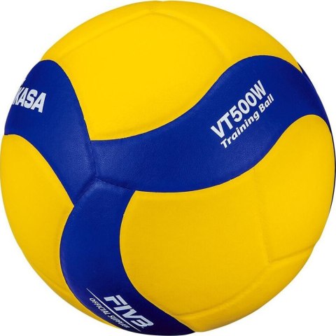 Piłka siatkowa Mikasa VT500W żółto-niebieska Piłka siatkowa Mikasa VT500W żółto-niebieska