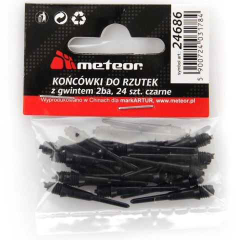 Końcówki do darta Meteor czarne 24szt 24686 Końcówki do darta Meteor czarne 24szt 24686