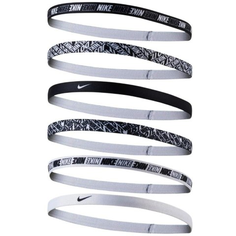 Opaski na głowę Nike 6szt printed czarno-białe N0002545176OS Opaski na głowę Nike 6szt printed czarno-białe N0002545176OS