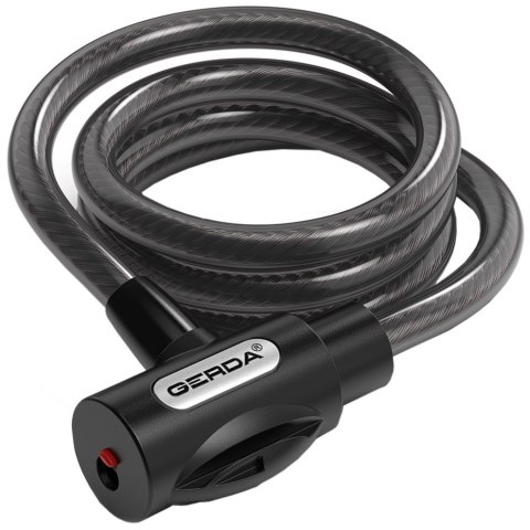 Zapięcie rowerowe Gerda linka, korpus okrągły, okrągły czarny Flex 1200/10V Zapięcie rowerowe Gerda linka, korpus okrągły, okrągły czarny Flex 1200/10V