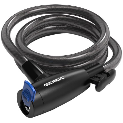 Zapięcie rowerowe Gerda linka, korpus okrągły, osłona klucza czarna Flex 1500/10T Zapięcie rowerowe Gerda linka, korpus okrągły, osłona klucza czarna Flex 1500/10T