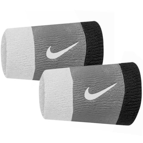 Frotka na rękę Nike szeroka Swoosh szaro-czarna 2 szt. N0001586016OS Frotka na rękę Nike szeroka Swoosh szaro-czarna 2 szt. N0001586016OS