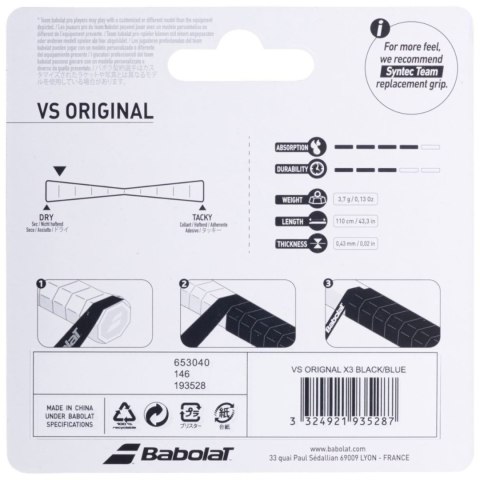 Owijka Babolat Vs Orginal Feel 3 szt. czarno-żółta 653040 232/200919 Owijka Babolat Vs Orginal Feel 3 szt. czarno-żółta 653040 232/200919