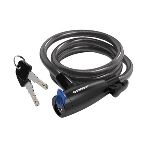 Zapięcie rowerowe Gerda linka, korpus okrągły, osłona klucza Flex 1500/8T czarne 0SFL0150008 06T2XP Zapięcie rowerowe Gerda linka, korpus okrągły, osłona klucza Flex 1500/8T czarne 0SFL0150008 06T2XP