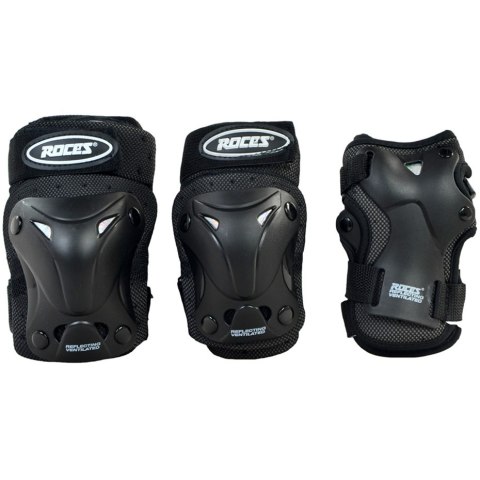 Ochraniacze na łyżworolki Roces Ventilated JR czarne 3pack 301352 01 Ochraniacze na łyżworolki Roces Ventilated JR czarne 3pack 301352 01