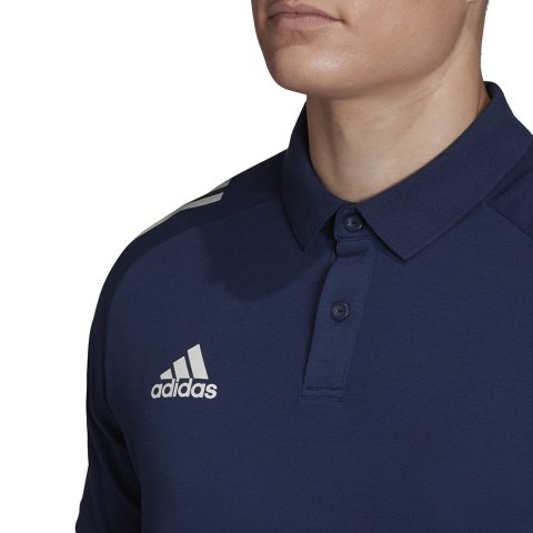 Koszulka męska adidas Condivo 20 Polo granatowo-biała ED9245