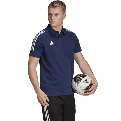 Koszulka męska adidas Condivo 20 Polo granatowo-biała ED9245