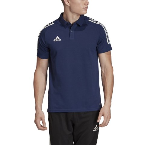 Koszulka męska adidas Condivo 20 Polo granatowo-biała ED9245