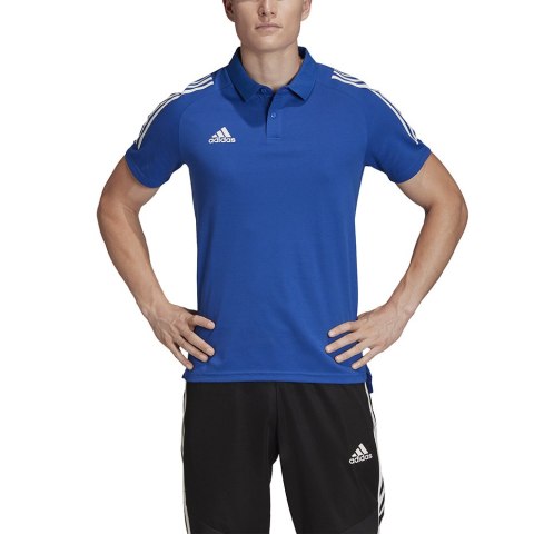 Koszulka męska adidas Condivo 20 Polo niebiesko-biała ED9237