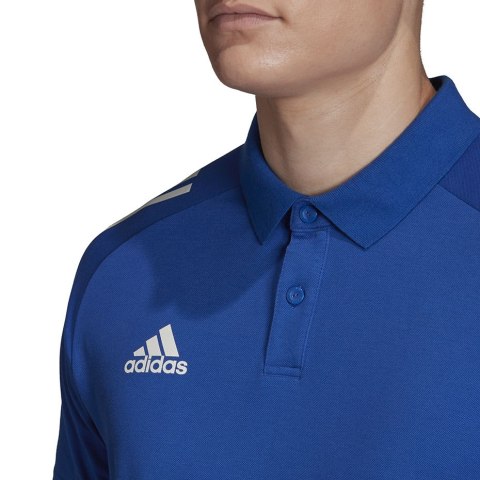 Koszulka męska adidas Condivo 20 Polo niebiesko-biała ED9237