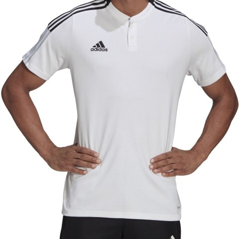 Koszulka męska adidas Tiro 21 Polo biała GM7363 Koszulka męska adidas Tiro 21 Polo biała GM7363