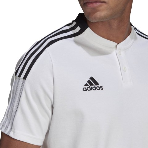 Koszulka męska adidas Tiro 21 Polo biała GM7363 Koszulka męska adidas Tiro 21 Polo biała GM7363