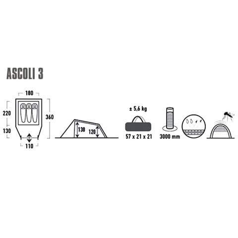 Namiot High Peak Ascoli 3 jasnoszary 10251 Namiot High Peak Ascoli 3 jasnoszary 10251