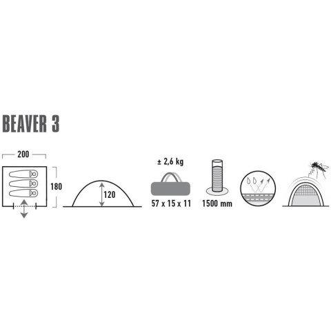 Namiot High Peak Beaver 3 perłowy 10321