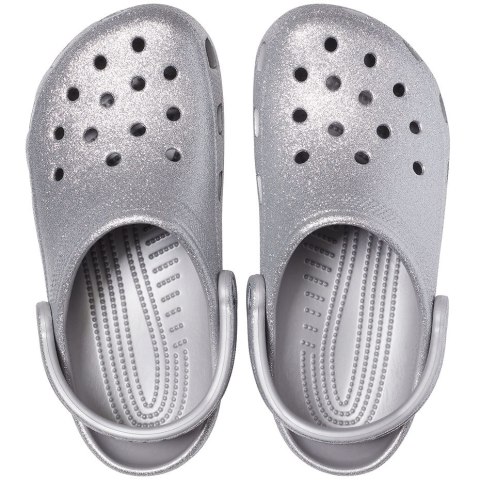 Chodaki damskie Crocs Classic Glitter Clog srebrne 205942 040 Chodaki damskie Crocs Classic Glitter Clog srebrne 205942 040