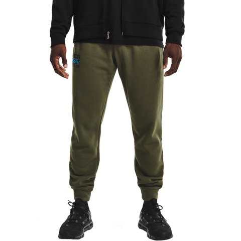 Spodnie męskie Under Armour Rival Flc Signature khaki 1366366 390 Spodnie męskie Under Armour Rival Flc Signature khaki 1366366 390