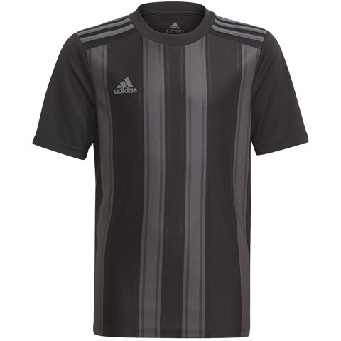 Koszulka dla dzieci adidas Striped 21 Jersey czarno-szara GN7634 Koszulka dla dzieci adidas Striped 21 Jersey czarno-szara GN7634