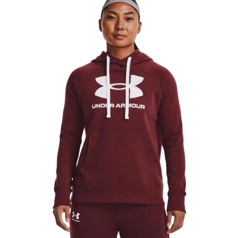 Bluza damska Under Armour Rival Fleece Logo Hoodie bordowa 1356318 690 Bluza damska Under Armour Rival Fleece Logo Hoodie bordowa 1356318 690