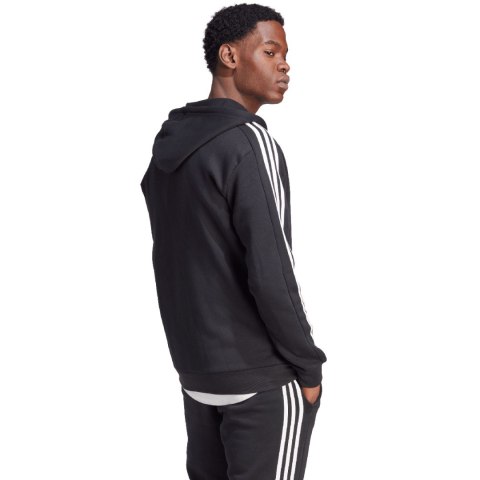 Bluza męska adidas Essentials Fleece 3-Stripes Full-Zip czarna IB4029 Bluza męska adidas Essentials Fleece 3-Stripes Full-Zip czarna IB4029