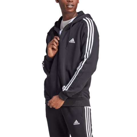 Bluza męska adidas Essentials Fleece 3-Stripes Full-Zip czarna IB4029 Bluza męska adidas Essentials Fleece 3-Stripes Full-Zip czarna IB4029