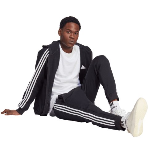 Bluza męska adidas Essentials Fleece 3-Stripes Full-Zip czarna IB4029 Bluza męska adidas Essentials Fleece 3-Stripes Full-Zip czarna IB4029
