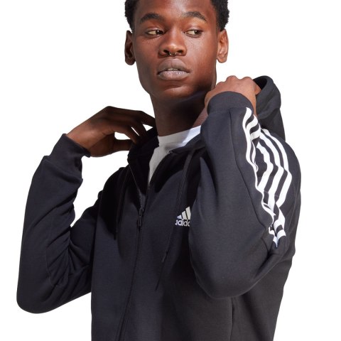 Bluza męska adidas Essentials Fleece 3-Stripes Full-Zip czarna IB4029 Bluza męska adidas Essentials Fleece 3-Stripes Full-Zip czarna IB4029