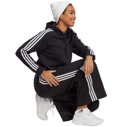 Bluza damska adidas Essentials 3-Stripes French Terry Crop Hoodie czarna IC8767