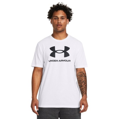 Koszulka męska Under Armour Sportstyle Logo biała 1382911 100 Koszulka męska Under Armour Sportstyle Logo biała 1382911 100
